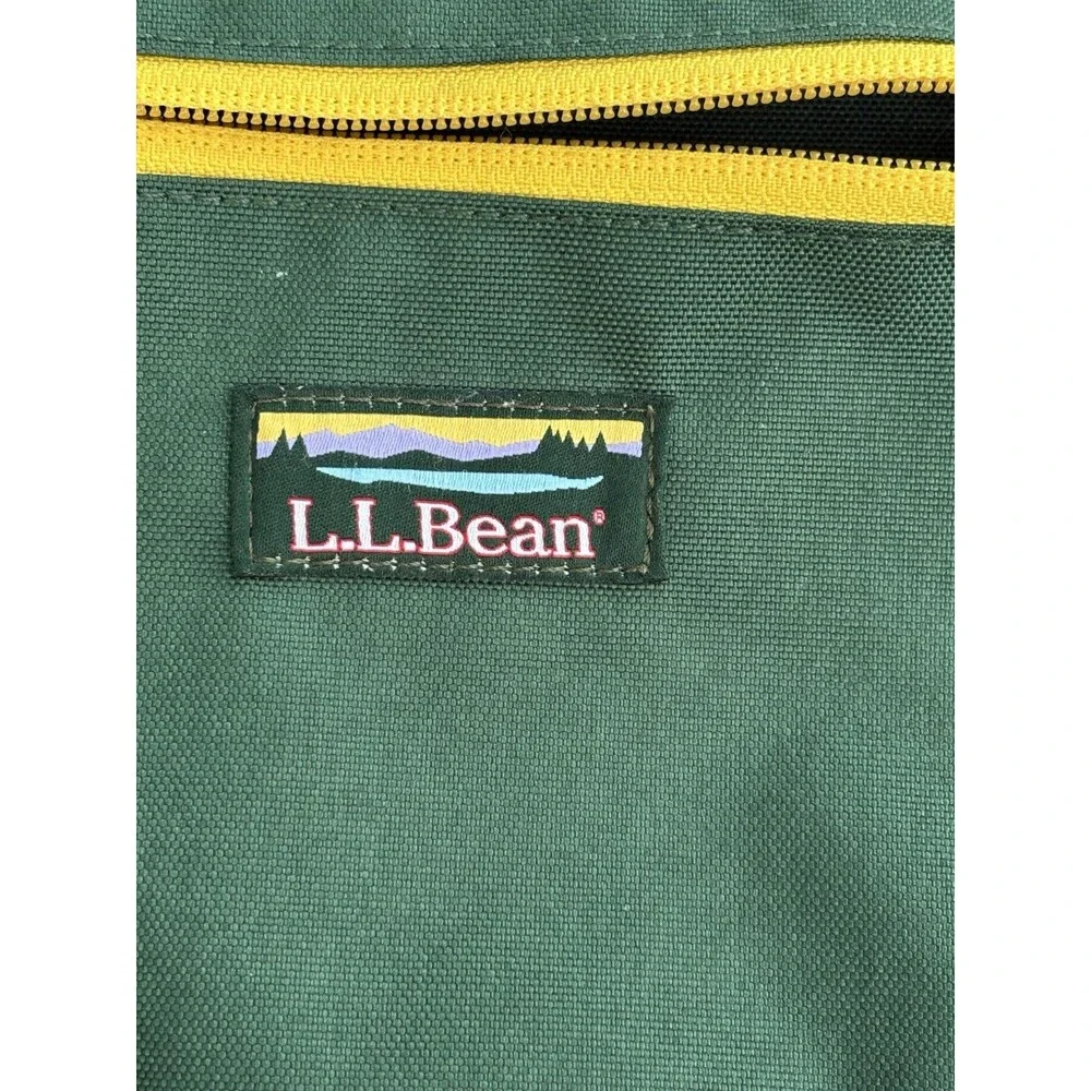 L.L. Bean Green Pouch with Yellow Zipper Outdoor Storage Bag